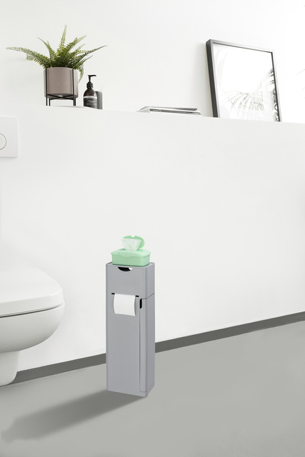 Suport pentru hârtie igienică și perie IMON, 6 în 1, gri, WENKO