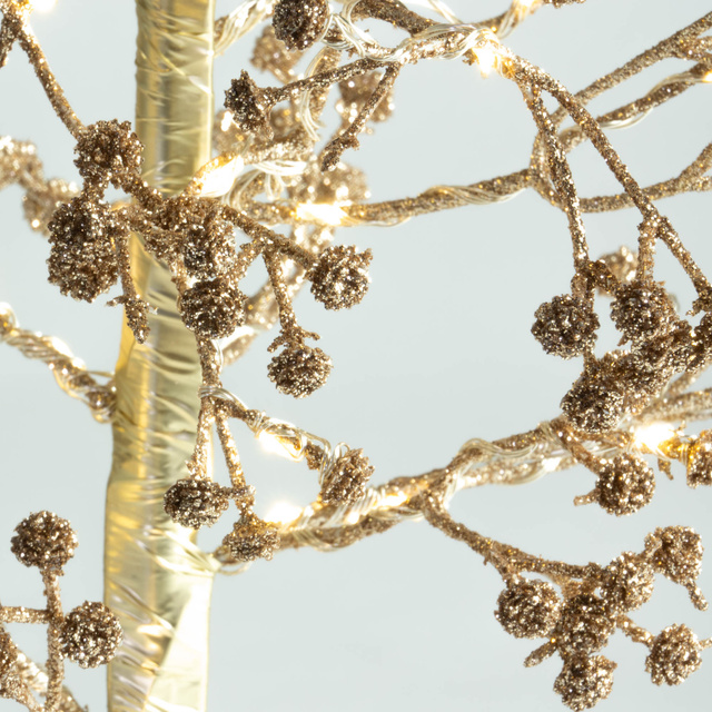 Decor luminos de interior, Brad auriu, 50 cm