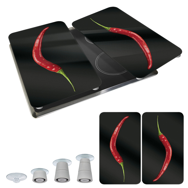 Plăci de protecție pentru aragaz, HOT CHILI – 2 bucăți, WENKO, ardei iute