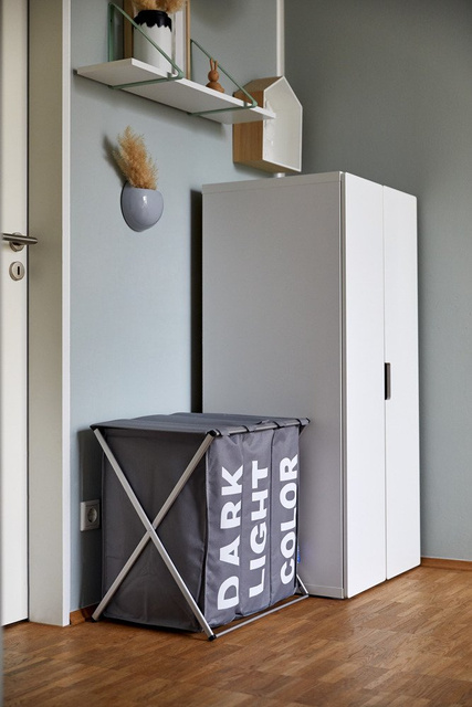 Coș de rufe cu trei compartimente, coș de rufe pliabil TRIO TOP - 57 x 57 x 38, WENKO