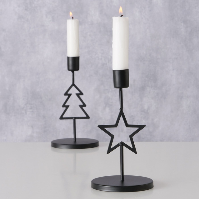 Candelabru metalic pentru o singură lumânare NORGA, înălțime 17 cm