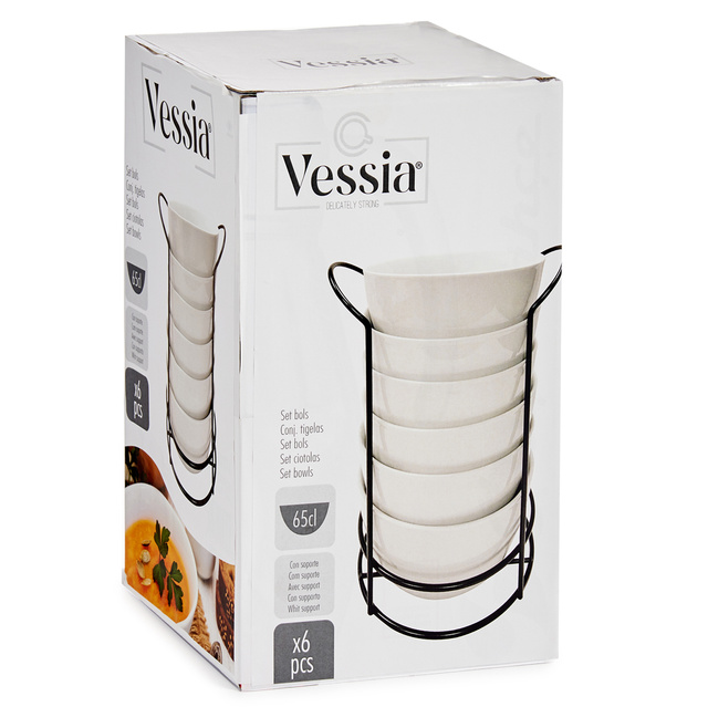 Set boluri pentru supă pe suport metalic, 800 ml