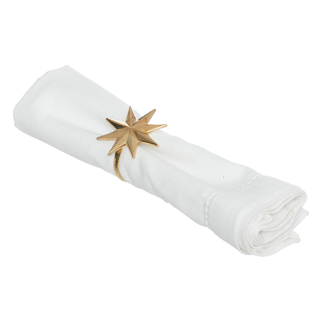 Inele pentru servetel, stea aurie, 2 bucati