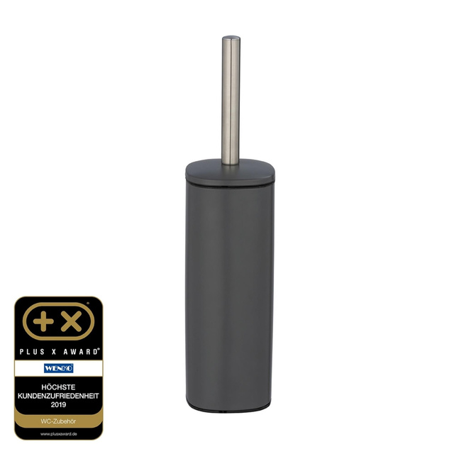 Perie de toaleta din otel vopsit ALASSIO, gri, cu maner argintiu, Wenko