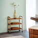 Etajeră mobilă lată din lemn de salcâm FONDI, înălțime 76,5 cm