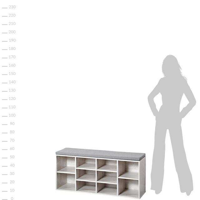 Dulap pentru pantofi cu sezut, lemn, KESPER