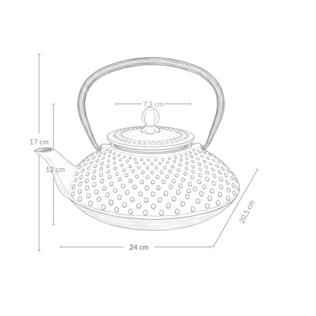 Ceainic din fontă cu infuzor MIKA, 1250 ml, verde deschis