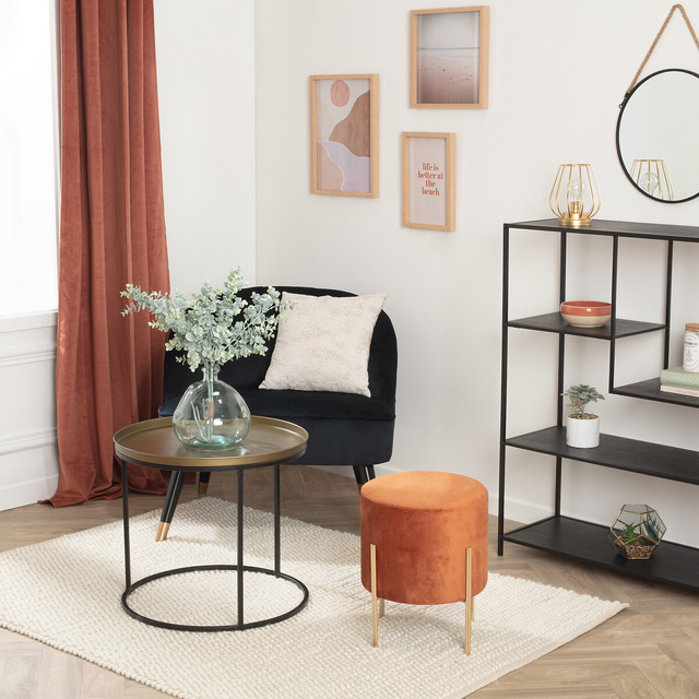 Taburet catifelat VELVET, 33 cm