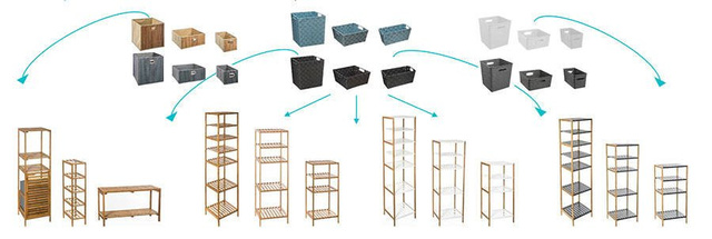 Raft de baie 5five Simple Smart, 142 x 32 x 35 cm, Lemn de bambus, Maro