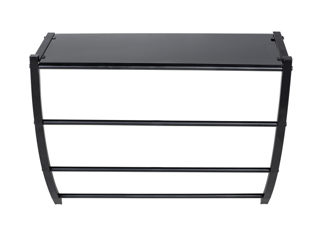 Suport de perete negru cu poliță de sticlă, Tarderia, WENKO