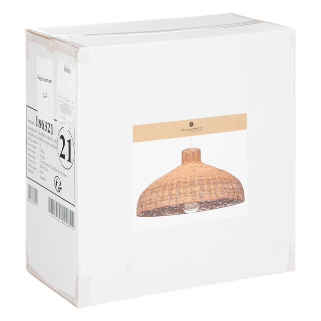 Lampă suspendată ORIGANES cu abajur din ratan, Ø 58 cm