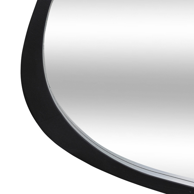 Oglindă de perete organică WAYNE cu ramă neagră, 56,5 × 63 cm