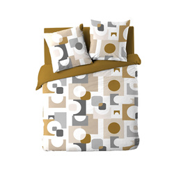 Set de lenjerie de pat cu model geometric, GEOMELO, 240 x 220 cm