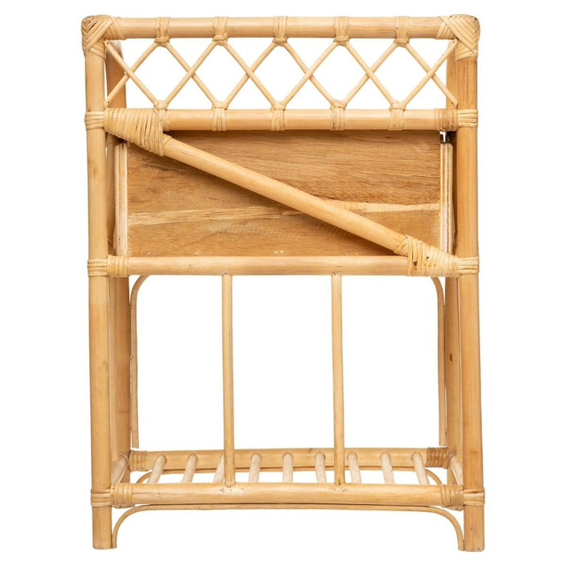 Masa din ratan AONI pentru dormitor, cu sertar si raft