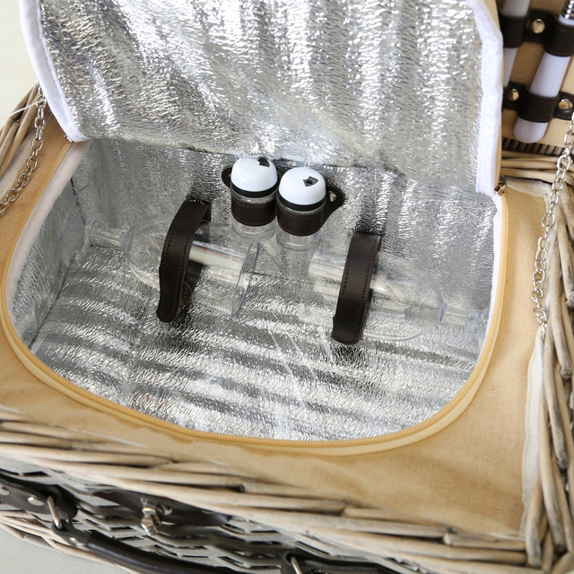 Cos de picnic din rachita cu accesorii ARIEGE, 28 x 18 cm