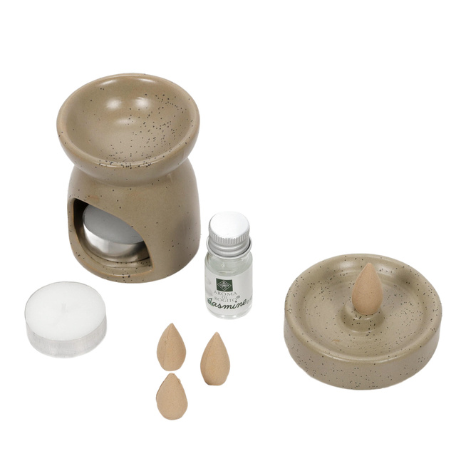 Lămpă aromatică + bețișoare parfumate HAPO, 9 piese