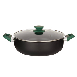 Oală din aluminiu Ø 28 cm cu capac din sticlă