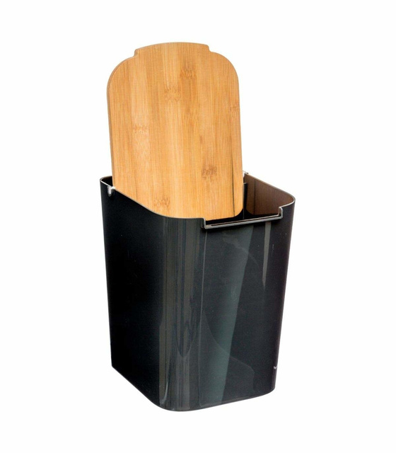 Cos de baie BAMBOU cu capac din bambus, 5L