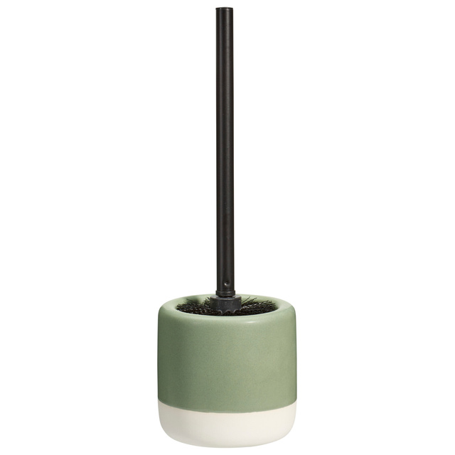 Perie WC cu recipient ceramic THE PASTELS, Ø 11,6 x 38 cm, verde