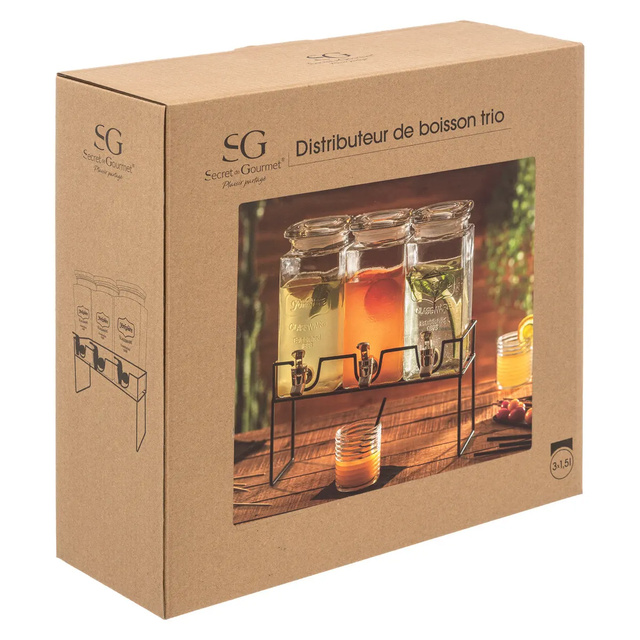 Set 3 dozatoare pentru bauturi, 3 x 1.5 L