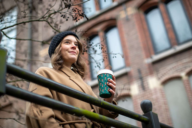 Cana termica ISO TO GO, 400 ml, model geometric, KOZIOL