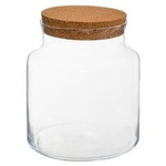 Vaza de sticla cu dop, inaltime 21,5 cm