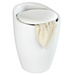 Coș de rufe cu scaun CANDY, alb mat, 2in1, WENKO