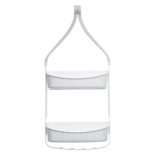 Suport pentru baie cu ventuze, 2 niveluri, Alb