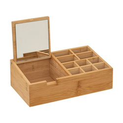 Organizator din bambus cu oglinda, 24 x 14 cm