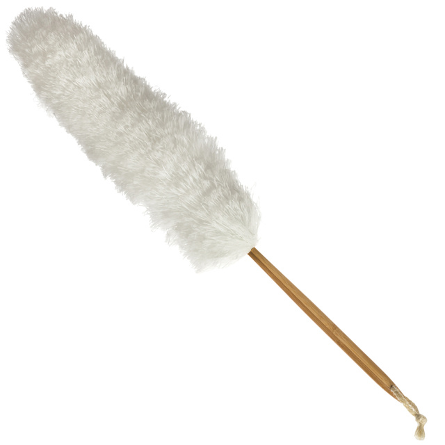 Perie de praf din microfibră cu mâner din bambus