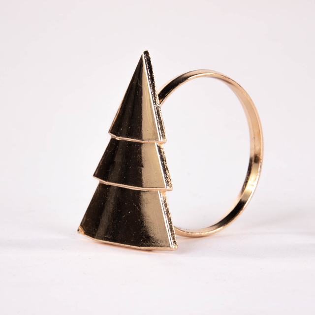 Ineluri aurii pentru șervețele cu motiv sărbătoresc, 4 buc.