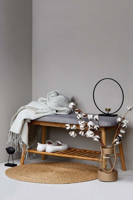 Schowek na buty Bahari z poduszką wykonany z bambusa, Wenko