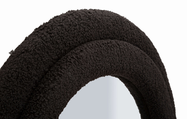 Oglindă de perete TEDDY cu ramă textilă tip teddy-fleece, înălțime 160 cm