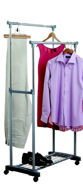 Suport pentru haine, cu 2 niveluri - dulap pe roți, ZELLER