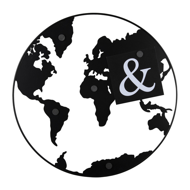 Tablou metalic, forma Pamant, WORLD, Ø 50 cm