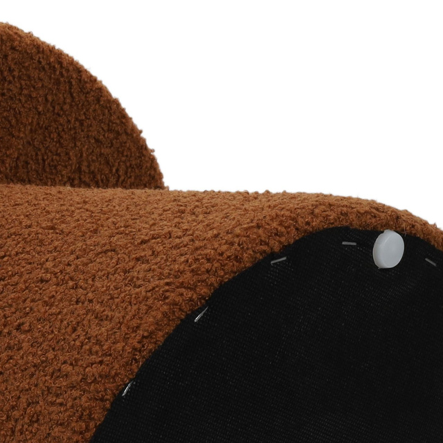 Puf rotund tapițat TEDDY ciupercă boucle, Ø 43 x 38 cm