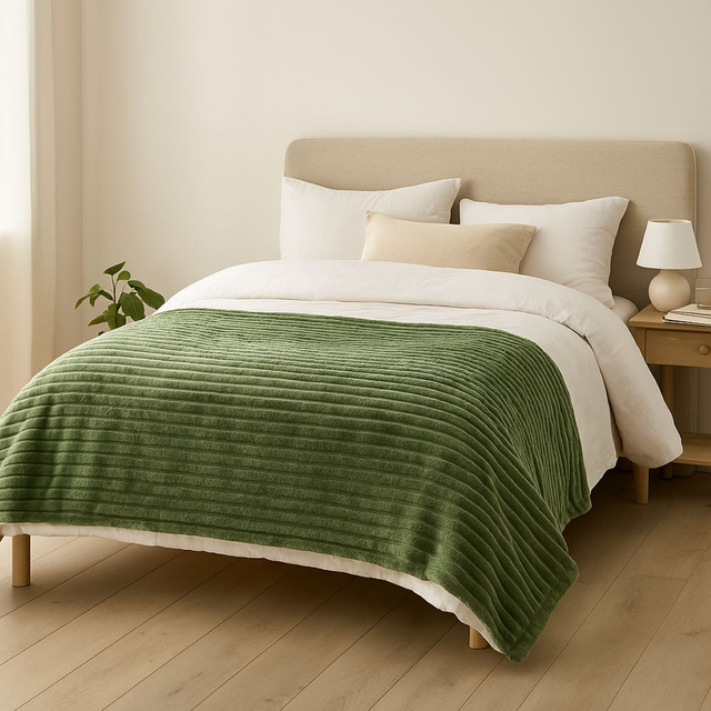 Pătură din flanel 160 x 130 cm, verde