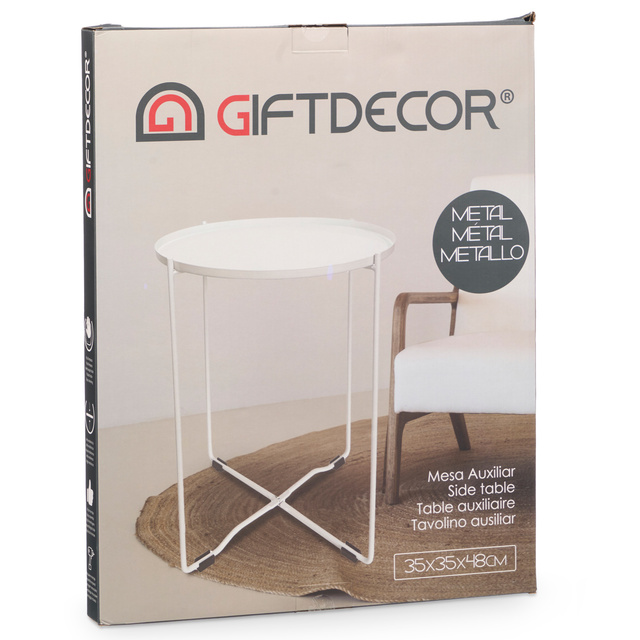 Masuta de cafea rotunda din metal, Ø 35 cm