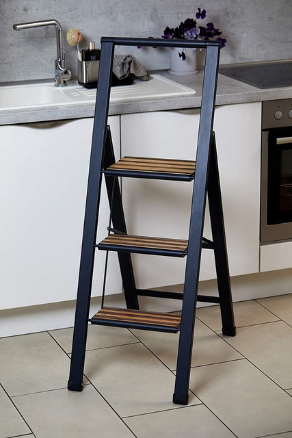 Scara pliabilă, 3 trepte, WENKO, neagră