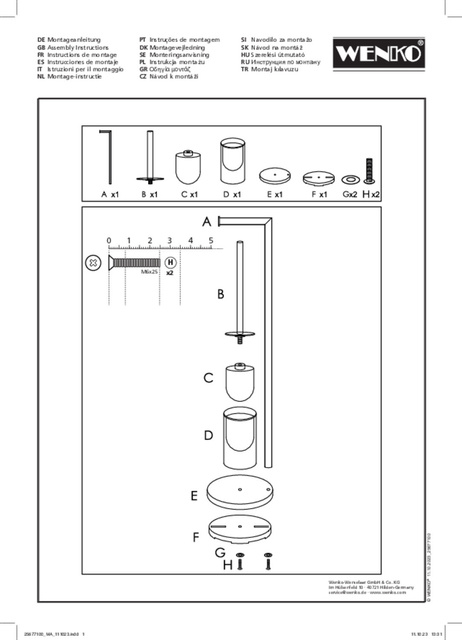 Suport pentru peria de toaleta FERLA cu suport pentru hartie, 2 în 1