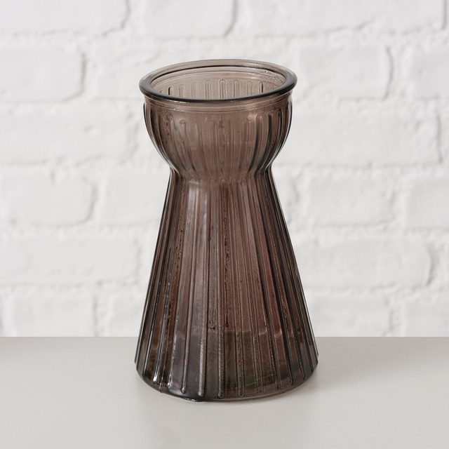 Vaza din sticla
Hyacintha,
sticla canelata,
15 cm, maro inchis