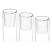 Set 3 lumanari LED cu suporturi din sticla