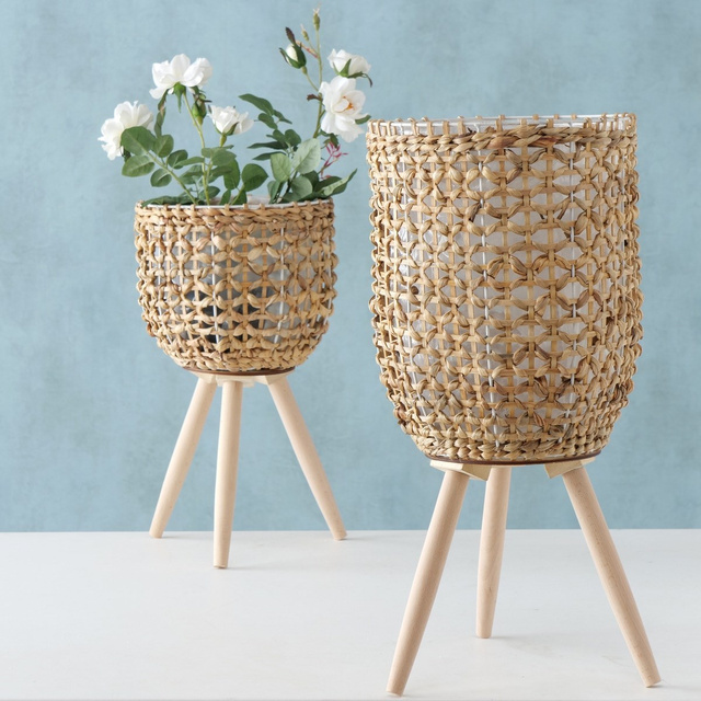 Ghiveci Livela, set 2 bucati, picioare din lemn