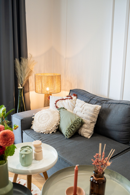 Fata de perna decorativa ZELIE boho, bumbac, 40 x 40 cm