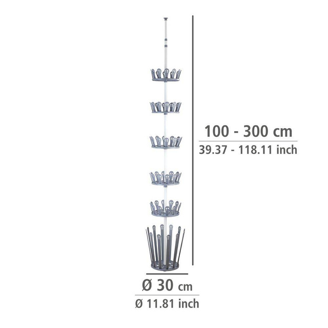 Organizer telescopic pentru încălțăminte ACHILLES - 36 de perechi de pantofi, WENKO, gri