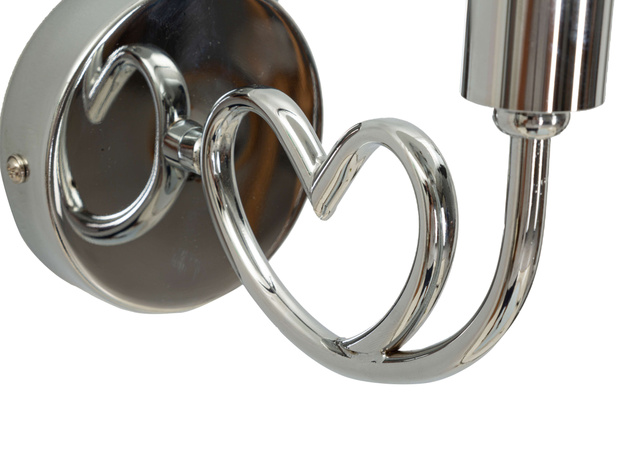 Aplica de perete LOVY cu braț metalic curbat și abajur textil, 23 × 15 × 22 cm