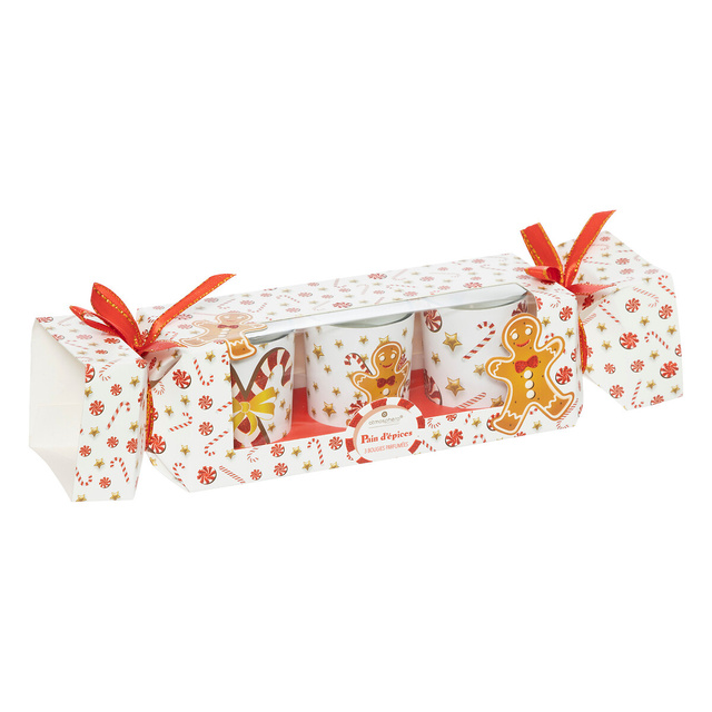 Set lumanari parfumate cu imprimeu Craciun, 3 bucati