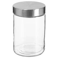 Recipient alimentar din sticla cu capac din otel inoxidabil, 1200 ml