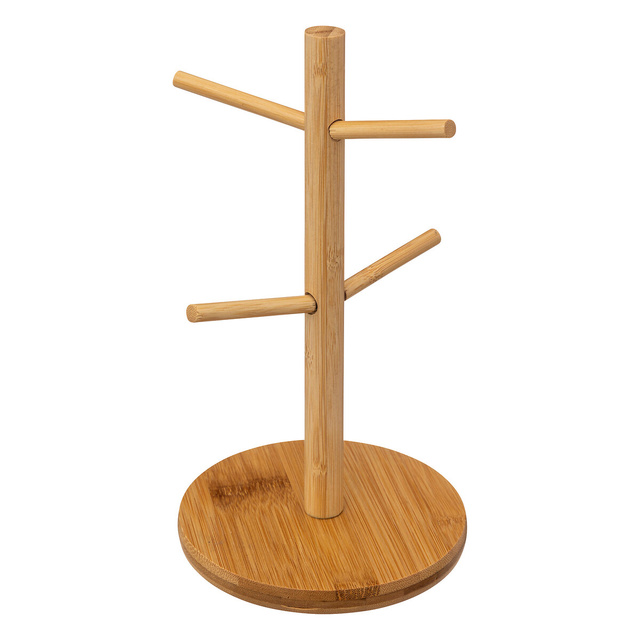 Set 4 cani ceramice pe suport de bambus EMMA, 210 ml