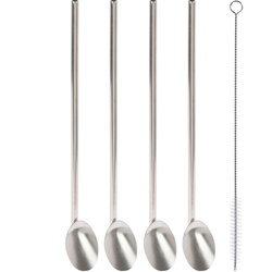 Paie metalice in forma de lingura, 4 bucati + ustensila de curatat